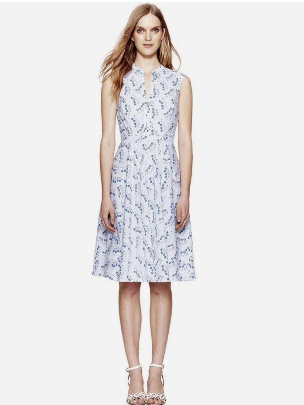 Tory Burch Talley Fit & Flare Dress Sz 14 ASO Pippa Middleton Cotton Midi